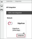 Edgescan Connector Guide - Configuration Button Location